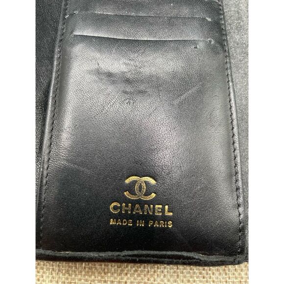 Vintage Channel Black Leather Wallet Women’s Unisex Good Condition Read Details - Picture 8 of 16